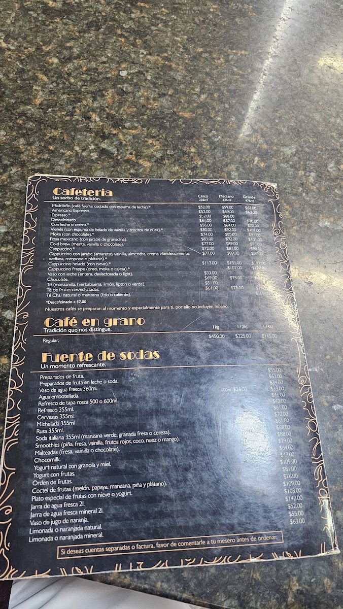 Restaurant Café Madrid Menu - Image 1