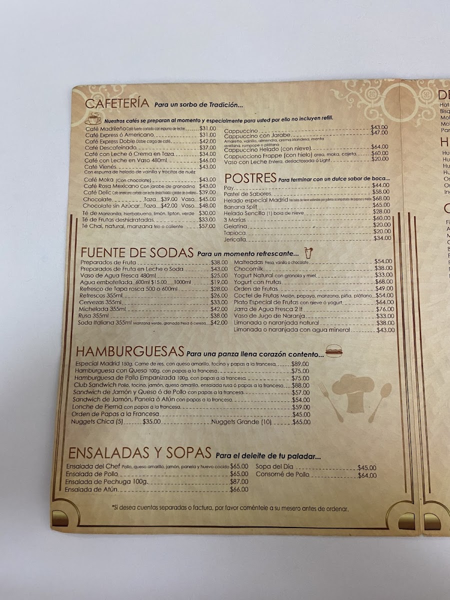 Restaurant Café Madrid Menu - Image 6
